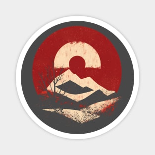 Cold Winter Sun - Retro Rustic Design Magnet